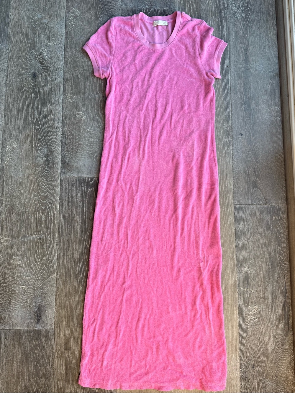 Suzi Kondi Pink 100% Organic Cotton Terrycloth Knit Maxi Dress 0682